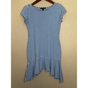 Lauren Ralph Lauren Dress Women's Medium Nautical Stripe Blue & White Casual